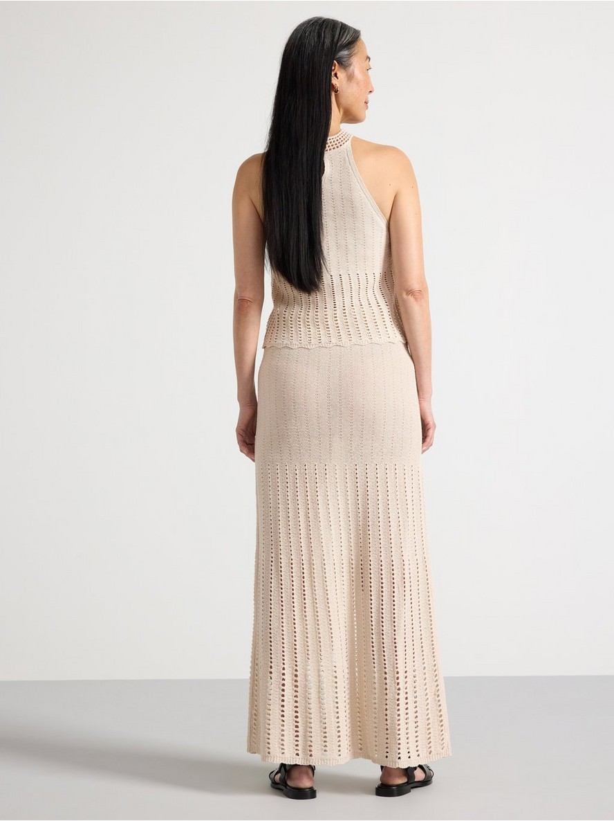 Pattern knit maxi skirt Light Beige