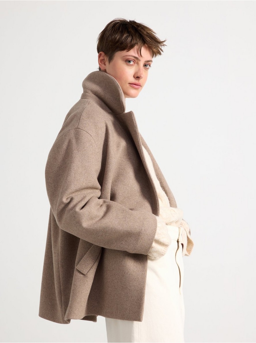 【関税&送料込】Golden  Beige Melange Wool-Blend Bermud & Other Stories + Wool Blend Oversized Blazer
