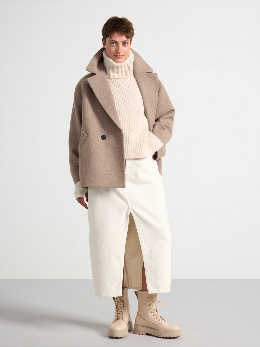 Jacket in wool blend Beige melange
