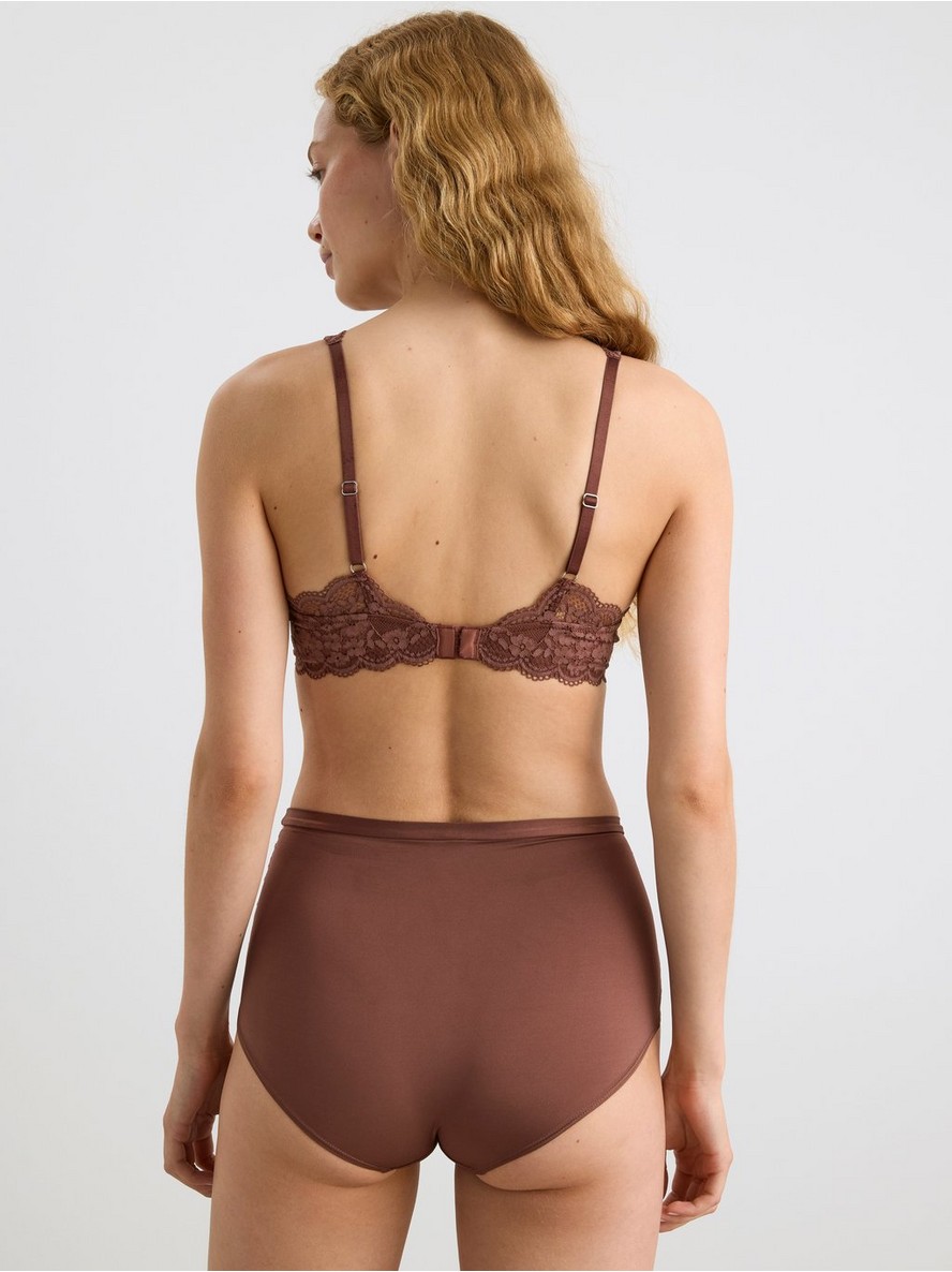 Malva push-up bra with lace Dusty Brown