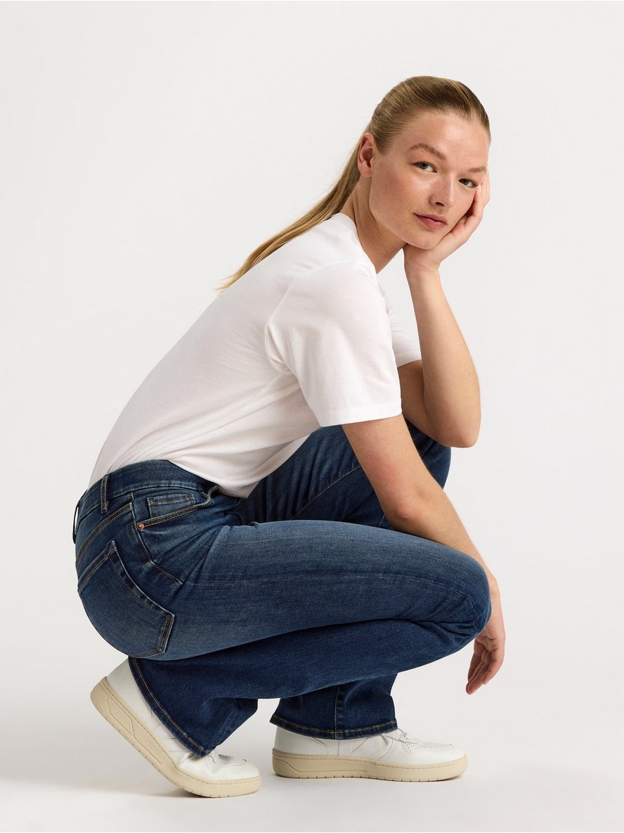 MEER. メーア　V flare skinny denim (SAX) MEER. メーア V flare skinny denim (SAX)（Pin page）