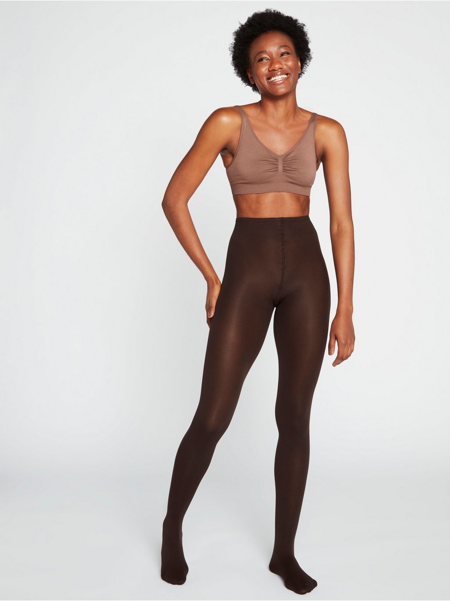 Comfort waist matt tights 80 denier Dark Brown