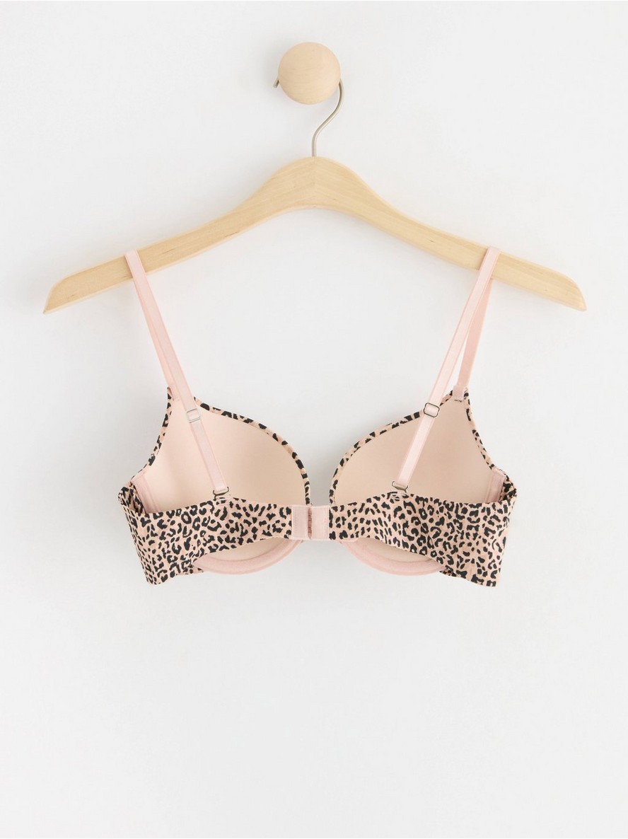 Malva push-up bra with leopard pattern Black